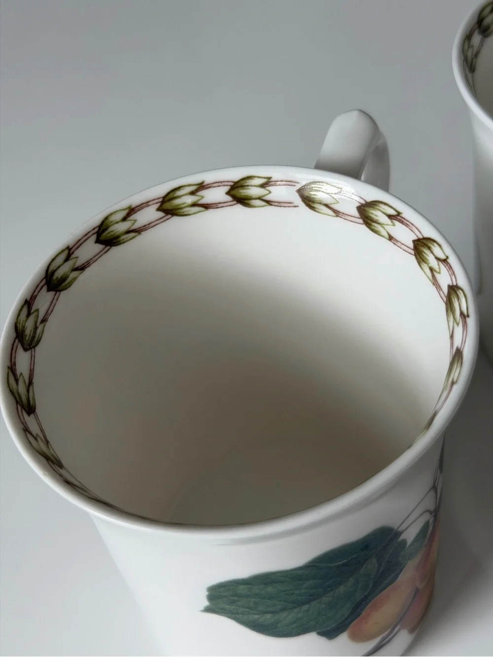 Queen’s Hooker’s Fruit Apple & Peach Fine Bone China Coffee Mugs - Set Of 2
